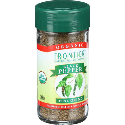 Frontier Herb Pepper - Organic - Black - Fine Grind - L M Grade - 1.8 Oz