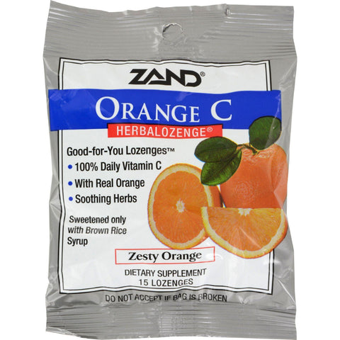 Zand Herbalozenge Orange C Natural Orange - 15 Lozenges - Case Of 12