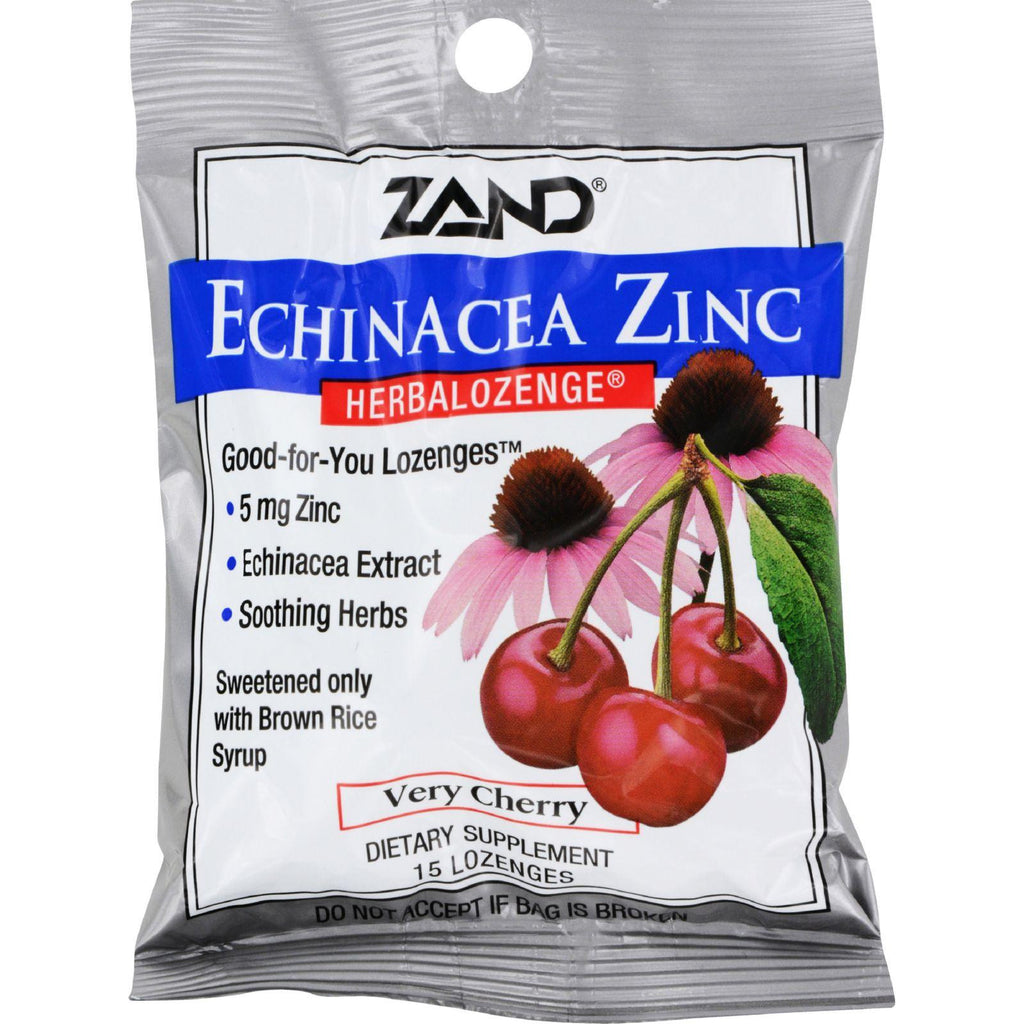 Zand Herbalozenge Echinacea Zinc Natural Cherry - 15 Lozenges - Case Of 12