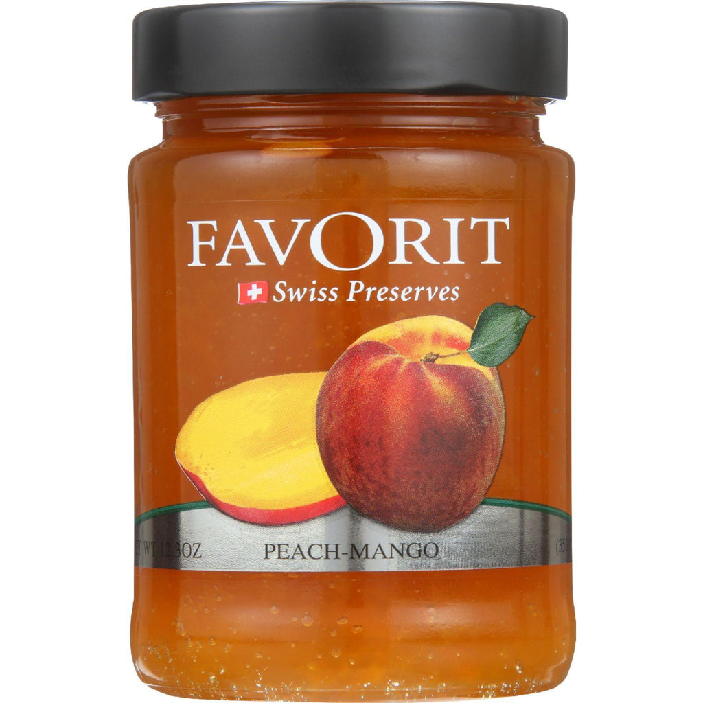 Favorit Preserves - Swiss - Peach-mango - 12.3 Oz - Case Of 6