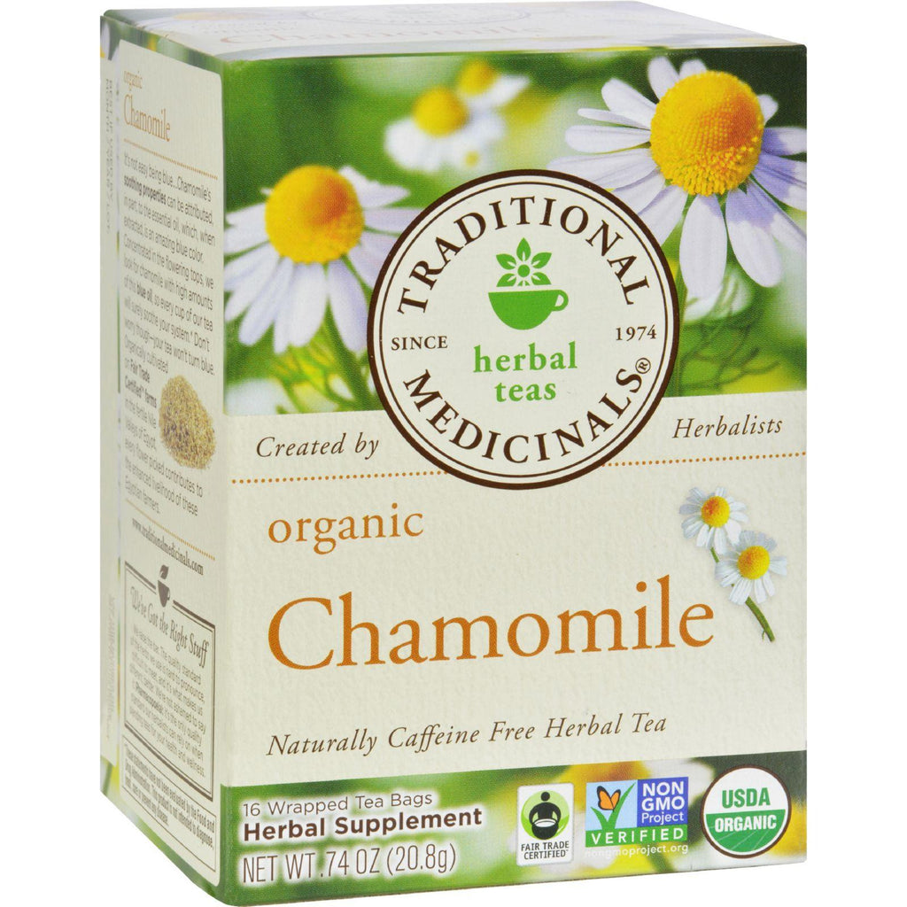 Traditional Medicinals Organic Chamomile Herbal Tea - Caffeine Free - Case Of 6 - 16 Bags