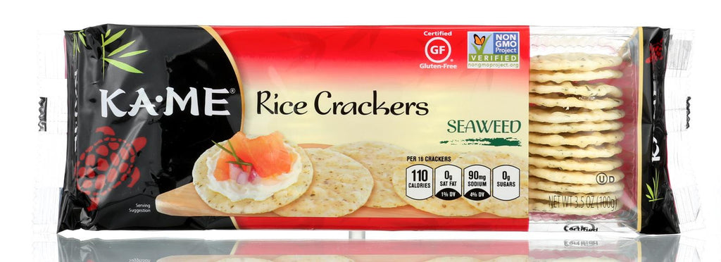 Ka'me Rice Crackers - Seaweed - Case Of 12 - 3.5 Oz.