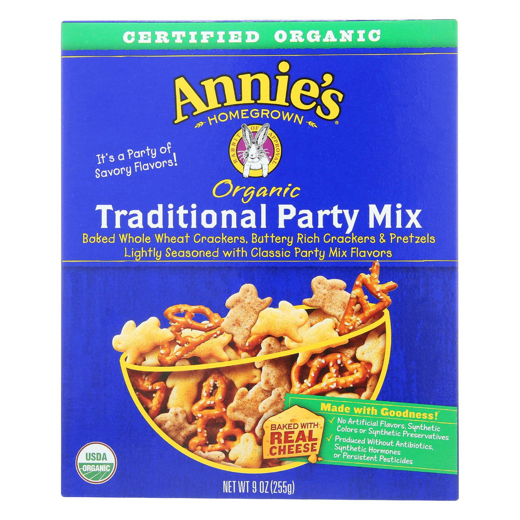 Annie's Homegrown Organic Traditional Party Mix - Case Of 12 - 9 Oz.