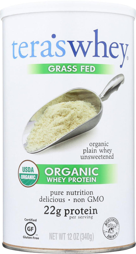 Teras Whey Protein Powder - Whey - Organic - Plain Unsweetened - 12 Oz