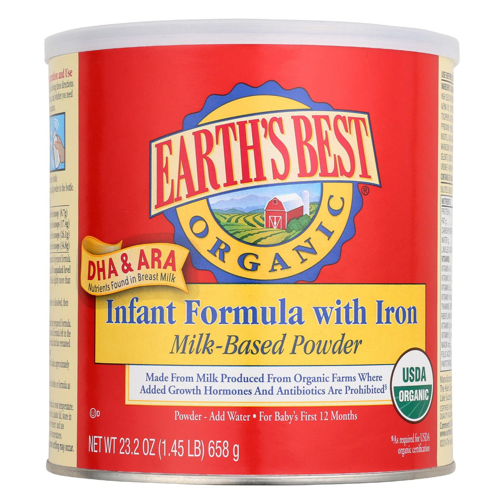 Earth's Best Organic Infant Formula With Iron - Case Of 4 - 23.2 Oz.