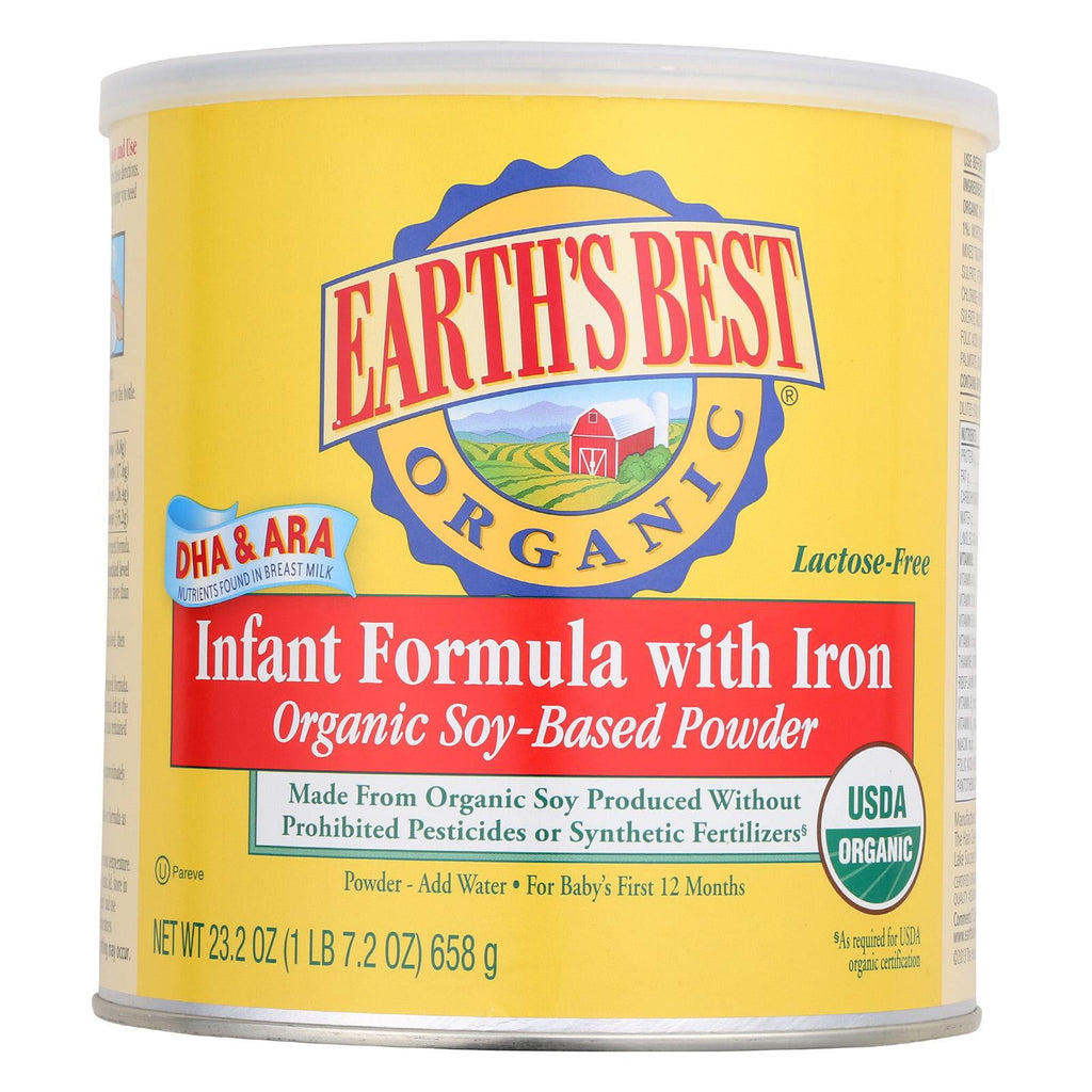 Earth's Best Organic Soy Infant Formula With Iron - Case Of 4 - 23.2 Oz.