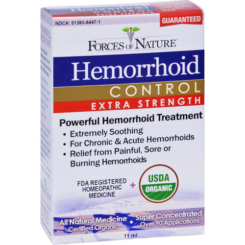 Forces Of Nature Organic Hemorrhoid Control - Extra Strength - 11 Ml