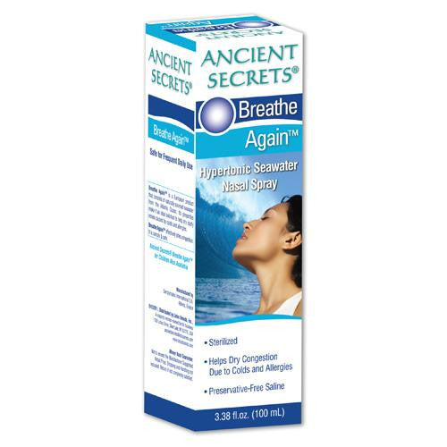 Ancient Secrets Breathe Again Nasal Spray - 3.38 Fl Oz