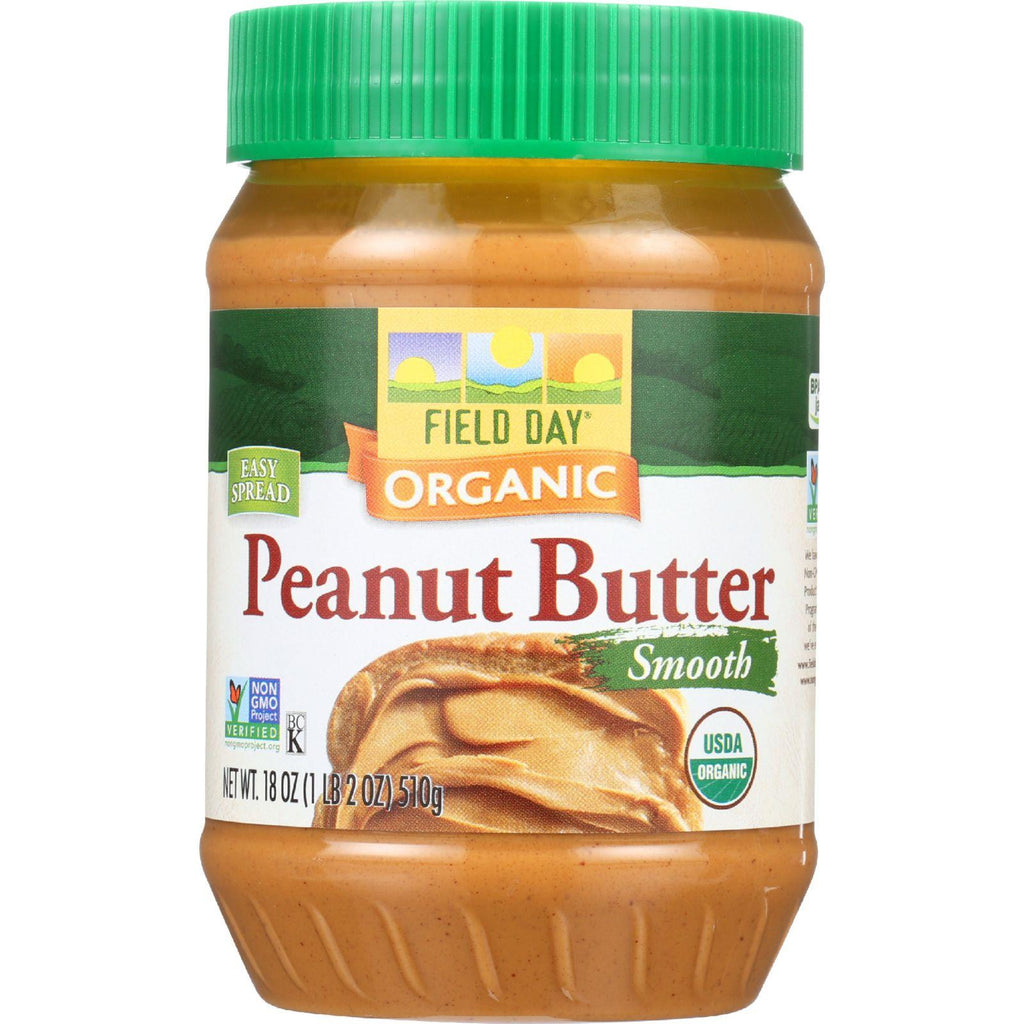 Field Day Peanut Butter - Organic - Smooth - Salted - 18 Oz - Case Of 12