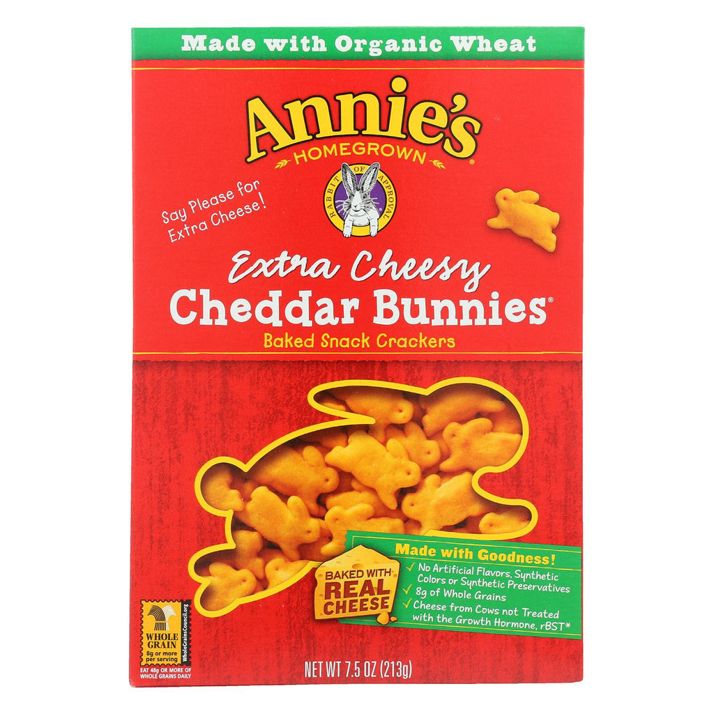 Annie's Homegrown Extra Cheesy Cheddar Bunnies - Case Of 12 - 7.5 Oz.