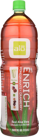 Alo Original Enrich Aloe Vera Juice Drink - Pomegranate And Cranberry - Case Of 6 - 50.7 Fl Oz.