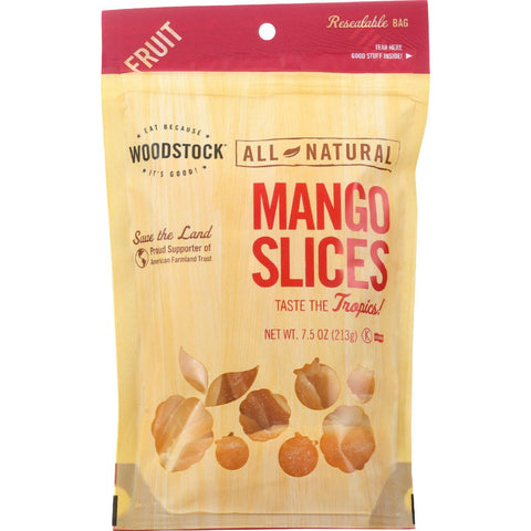 Woodstock Fruit - All Natural - Mango - Slices - Low Sugar - Unsulphured - 7.5 Oz - Case Of 8