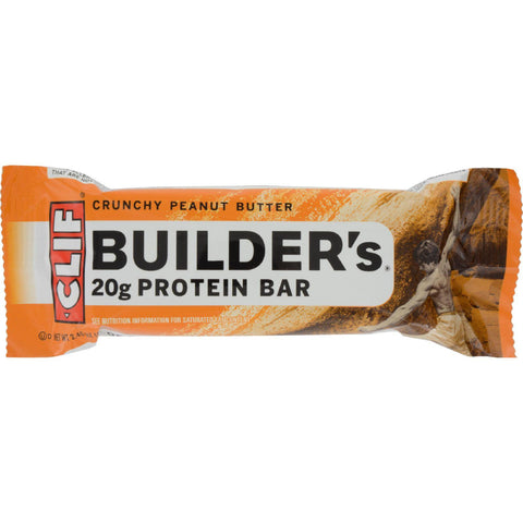 Clif Bar Builder Bar - Crunchy Peanut Butter - Case Of 12 - 2.4 Oz