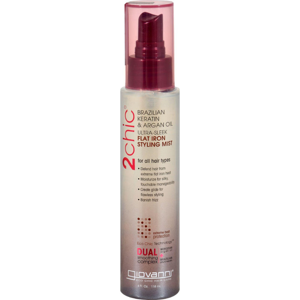 Giovanni 2chic Flat Iron Styling Mist With Brazilian Keratin And Argan Oil - 4 Fl Oz