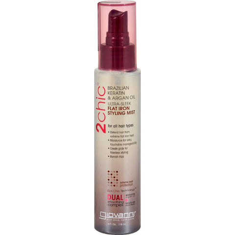 Giovanni 2chic Flat Iron Styling Mist With Brazilian Keratin And Argan Oil - 4 Fl Oz