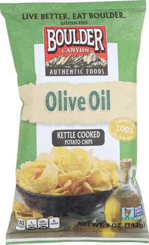 Boulder Canyon Natural Foods Kettle Chips - Olive Oil - Case Of 12 - 5 Oz.