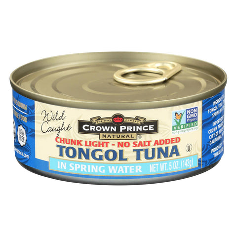 Crown Prince Tongol Tuna In Spring Water - Chunk Light - Case Of 12 - 5 Oz.