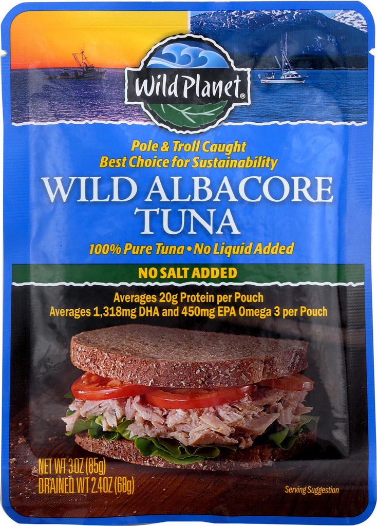 Wild Planet Wild Albacore Tuna - No Salt Added - Case Of 12 - 3 Oz.