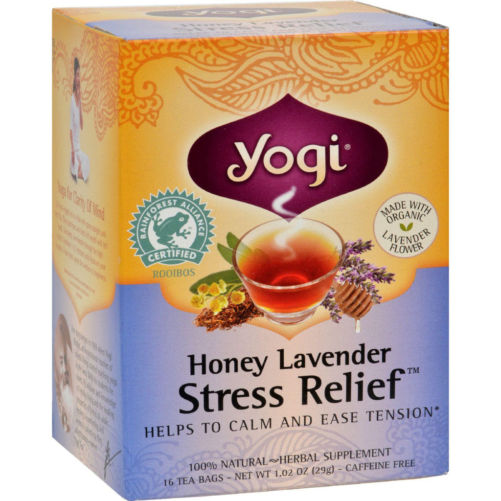 Yogi Stress Reliefherbal Tea Caffeine Free Honey Lavender - 16 Tea Bags - Case Of 6