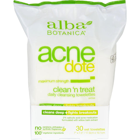 Alba Botanica Acnedote Clean Treat Towel - 30 Pack