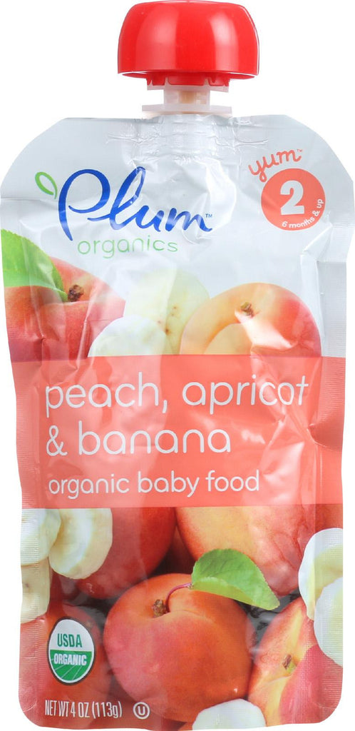 Plum Organics Baby Food - Organic - Apricot And Banana - Stage 2 - 6 Months And Up - 3.5 .oz - Case Of 6