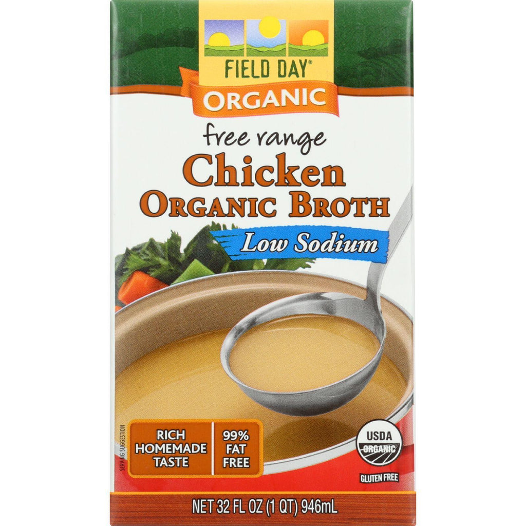 Field Day Broth - Organic - Chicken - Low Sodium - 32 Oz - Case Of 12