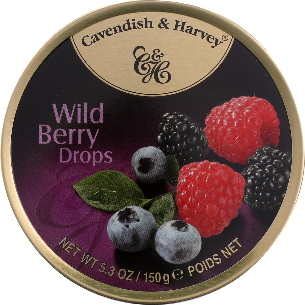 Cavendish And Harvey Fruit Drops Tin - Wild Berry - 5.3 Oz - Case Of 12