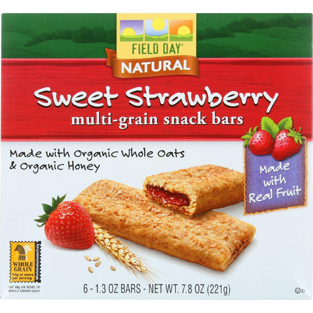 Field Day Snack Bars - Organic - Multi-grain - Filled - Sweet Strawberry - 6-1.3 Oz - Case Of 6