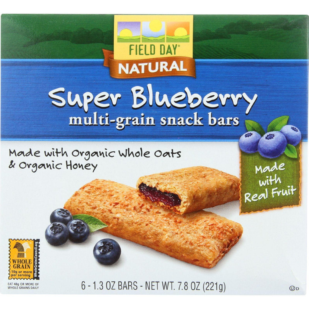 Field Day Snack Bars - Organic - Multi-grain - Filled - Super Blueberry - 6-1.3 Oz - Case Of 6