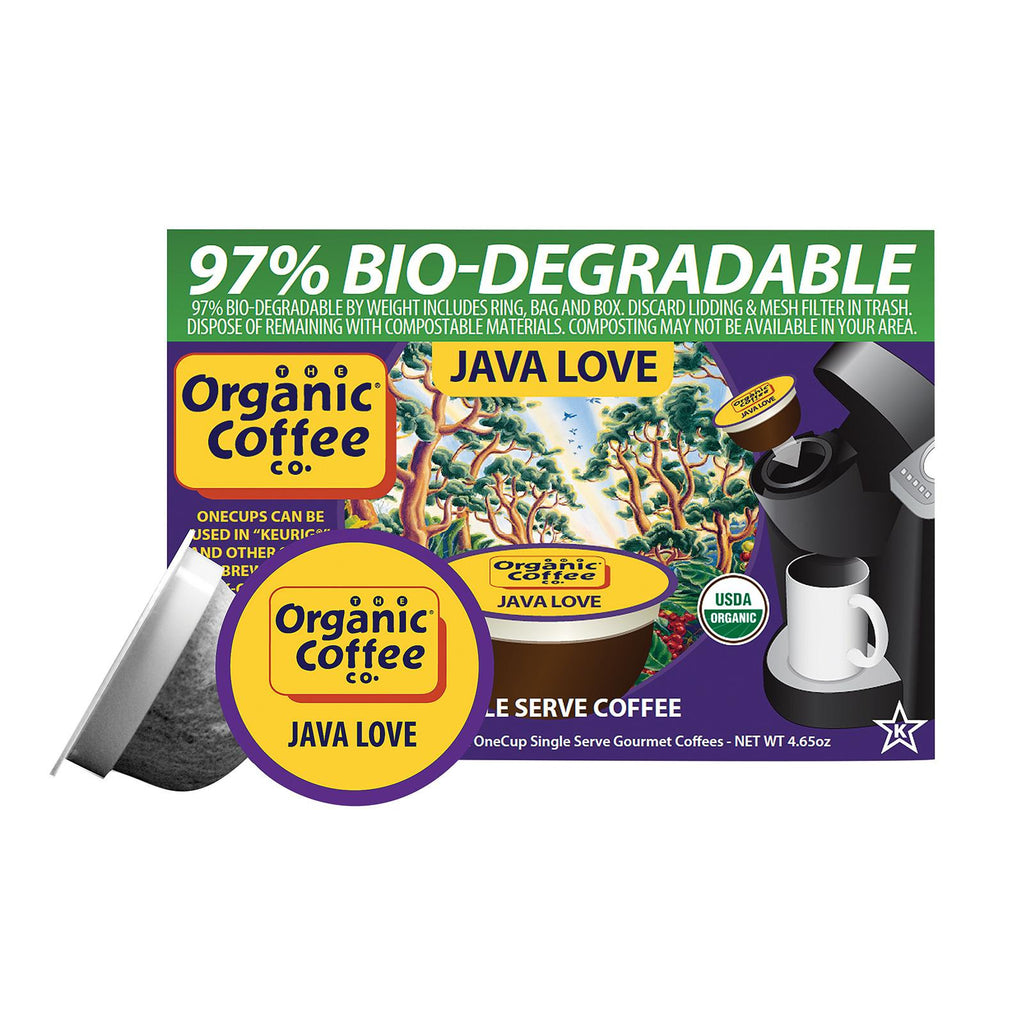 Organic Coffee Company Onecups - Java Love - Case Of 6 - 4.65 Oz.