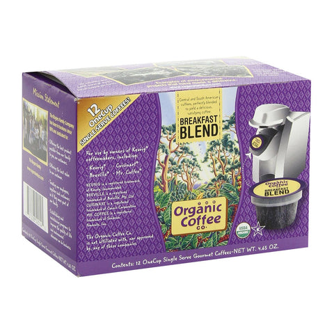 Organic Coffee Company Onecups - Breakfast Blend - Case Of 6 - 4.65 Oz.