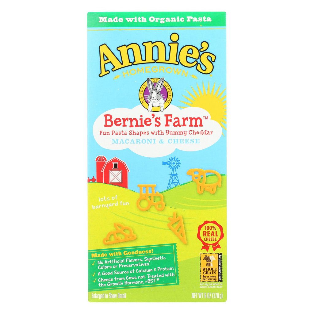 Annie's Homegrown Bernie's Farm Macaroni And Cheese Shapes - Case Of 12 - 6 Oz.