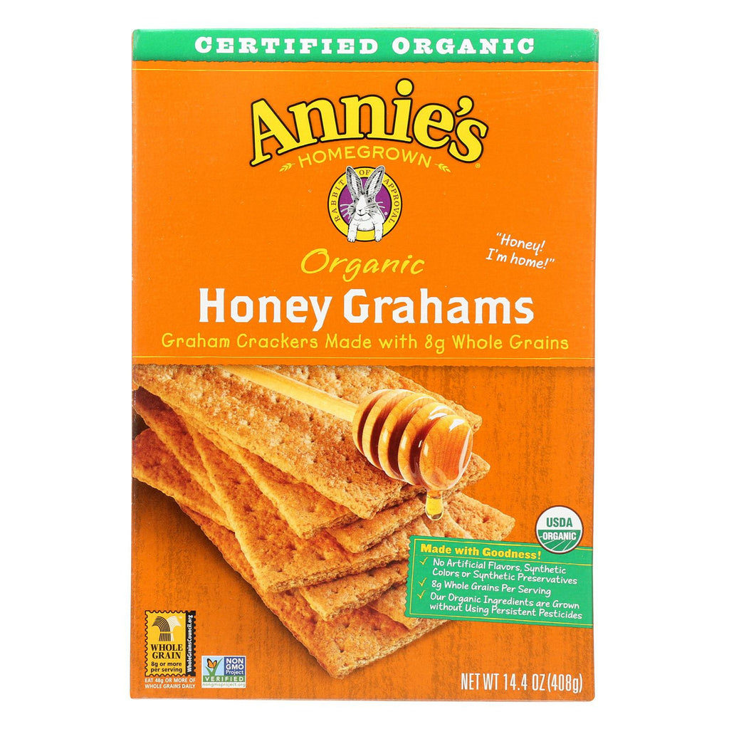 Annie's Homegrown Organic Honey Graham Crackers - Case Of 12 - 14.4 Oz.