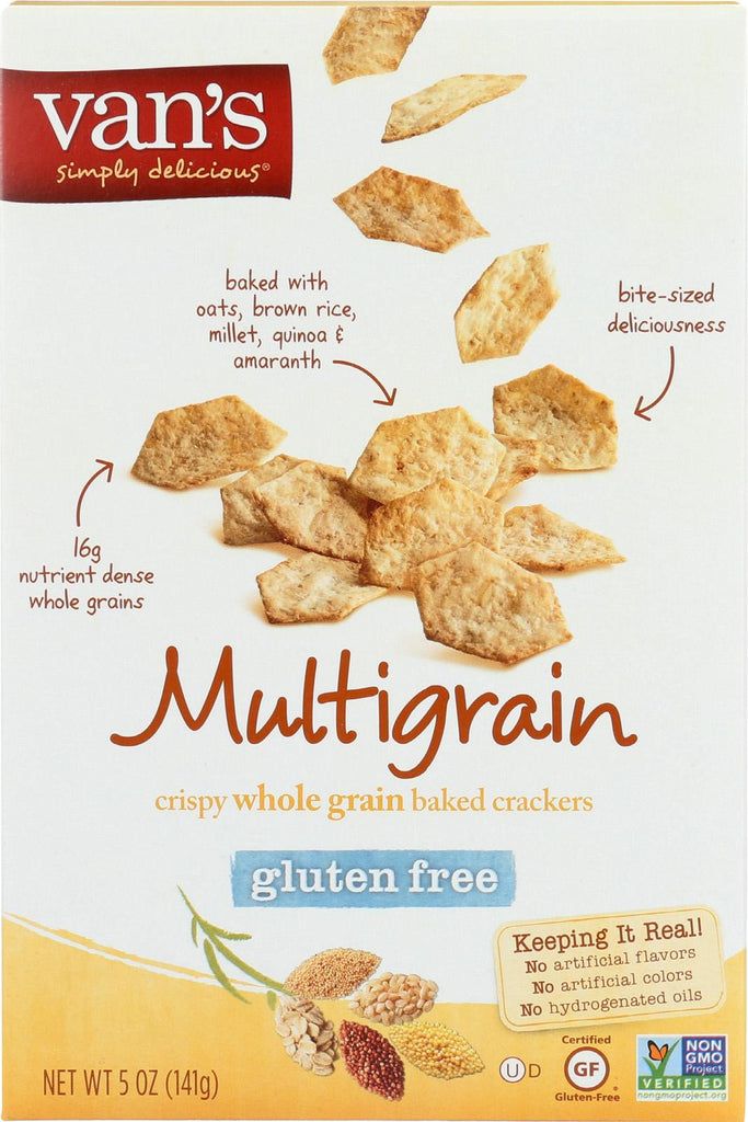 Van's Natural Foods Gluten Free Crackers - Multi Grain - Case Of 6 - 5 Oz.