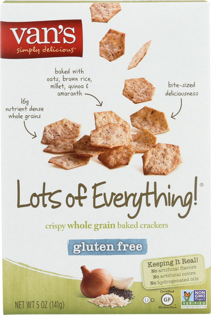 Van's Natural Foods Gluten Free Crackers - Lots Of Everything - Case Of 6 - 5 Oz.