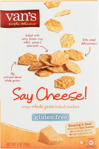 Van's Natural Foods Gluten Free Crackers - Say Cheese - Case Of 6 - 5 Oz.