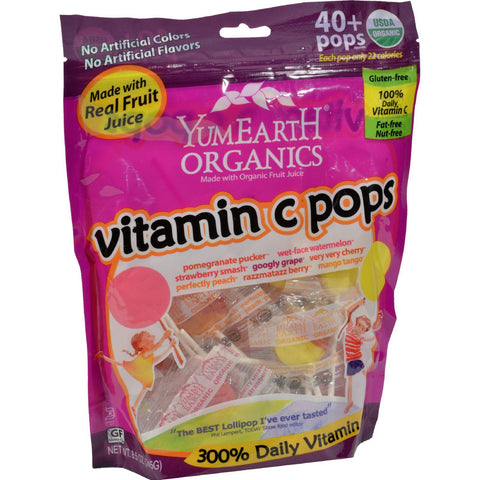 Yummy Earth Organic Vitamin C Lollipops- Over 40 Pops