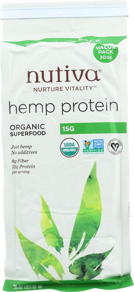 Nutiva Organic Hemp Protein - 15 G Raw Orgainc Protein - 30 Oz