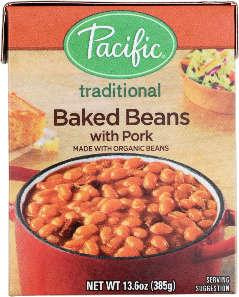 Pacific Natural Foods Baked Beans - Pork - Case Of 12 - 13.6 Oz.