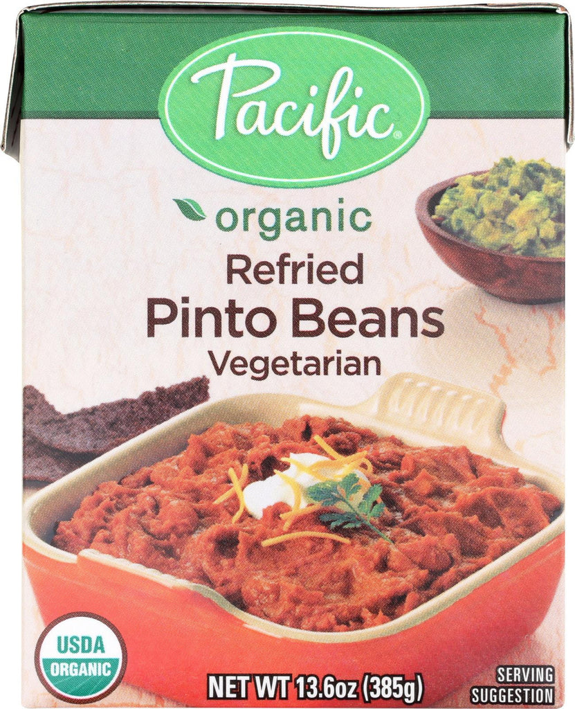 Pacific Natural Foods Refried Pinto Beans - Vegetarian - Case Of 12 - 13.6 Oz.