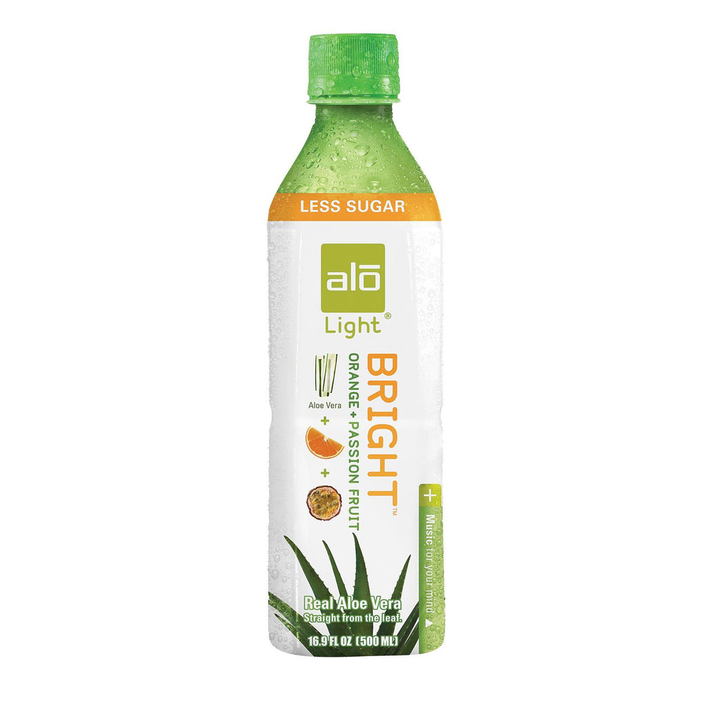 Alo Light Bright Aloe Vera Juice Drink - Orange And Passion Fruit - Case Of 12 - 16.9 Fl Oz.