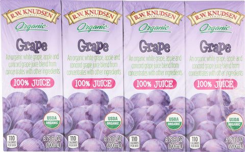 R.w. Knudsen Juice Box - Organic Grape - Case Of 7 - 6.75 Fl Oz.