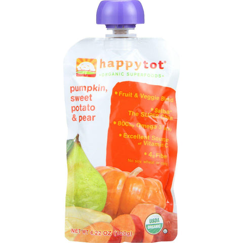 Happy Tot Toddler Food - Organic - Stage 4 - Pumpkin Sweet Potato And Pear - 4.22 Oz - Case Of 16