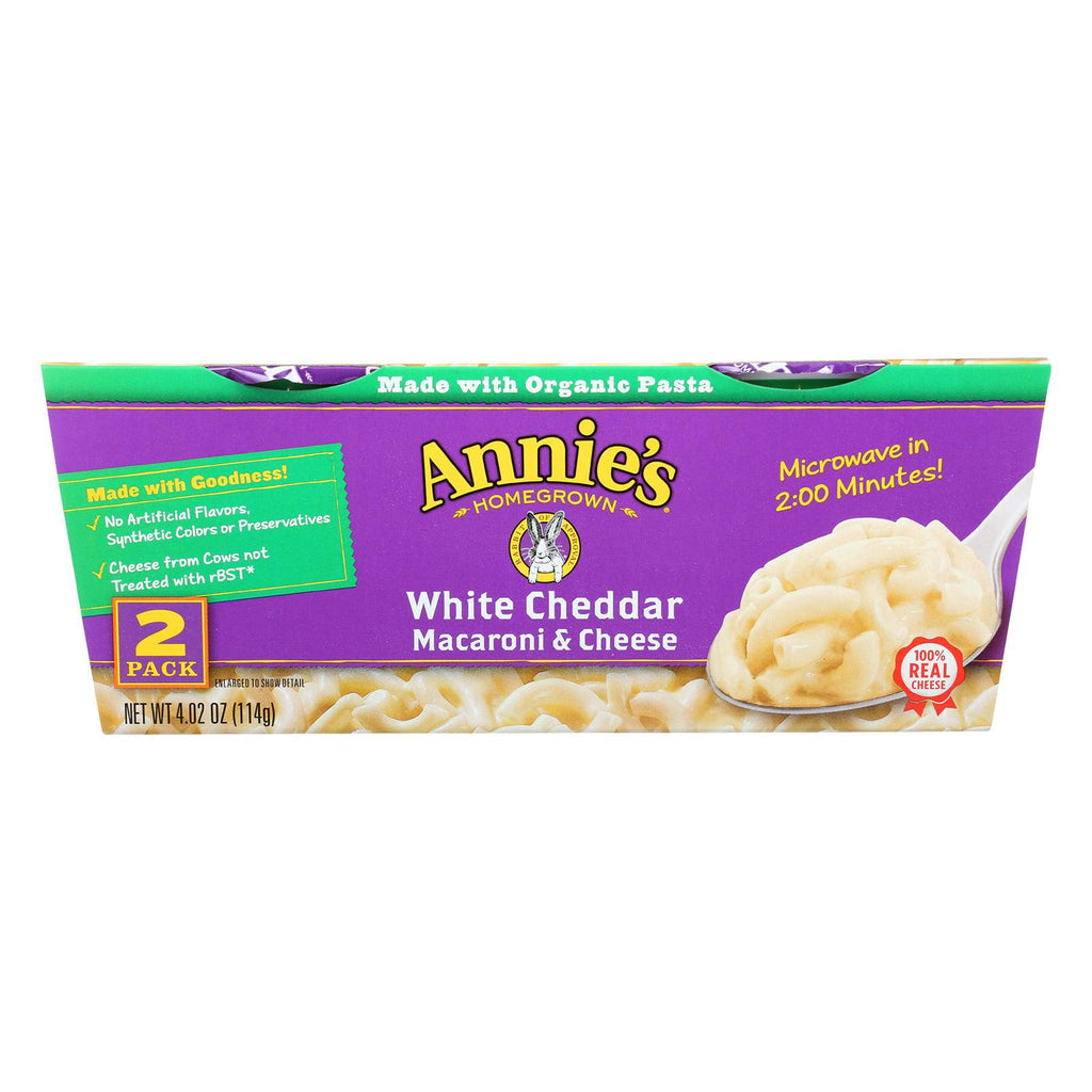 Annie's Homegrown White Cheddar Microwavable Macaroni And Cheese Cup - Case Of 6 - 4.02 Oz.