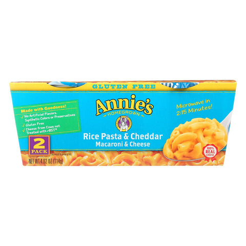 Annie's Homegrown Gluten Free Rice Pasta And Cheddar Microwavable Macaroni And Cheese Cup - Case Of 6 - 4.02 Oz.