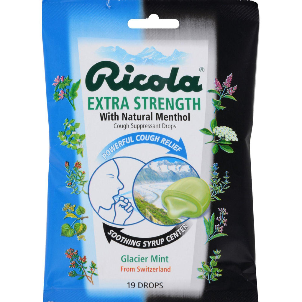 Ricola Cough Drop - Glacier Mint Extra Strength - 19 Ct - Case Of 12