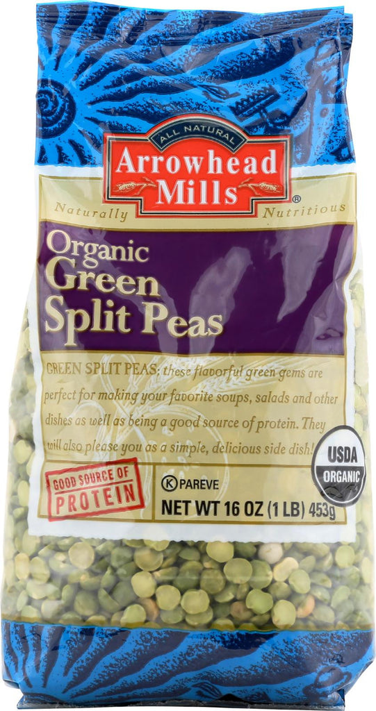 Arrowhead Mills Organic Green Spilt Peas - Case Of 6 - 16 Oz.