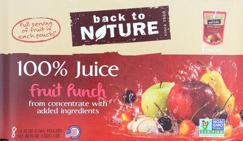 Back To Nature Juice - Fruit Punch - Case Of 5 - 6 Fl Oz.