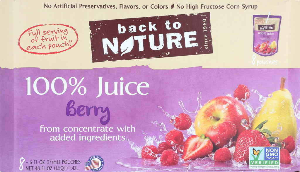 Back To Nature Juice - Berry - Case Of 5 - 6 Fl Oz.