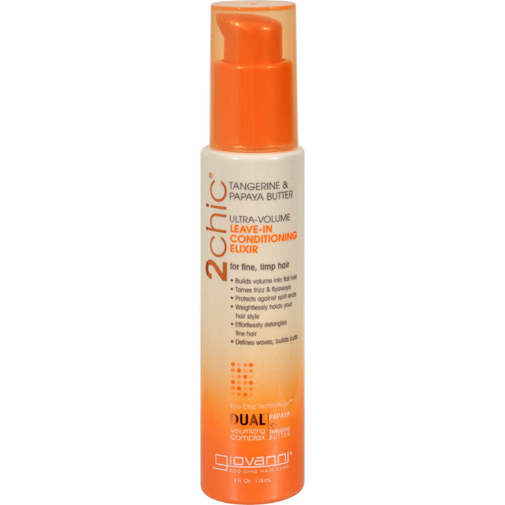 Giovanni Hair Care Products 2chic Conditioning Elixir - Ultra-volume Tangerine And Papaya Butter - 4 Fl Oz